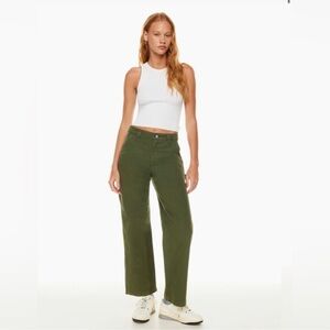 TNA Carpenter Pants Green 100% Cotton Sz 6